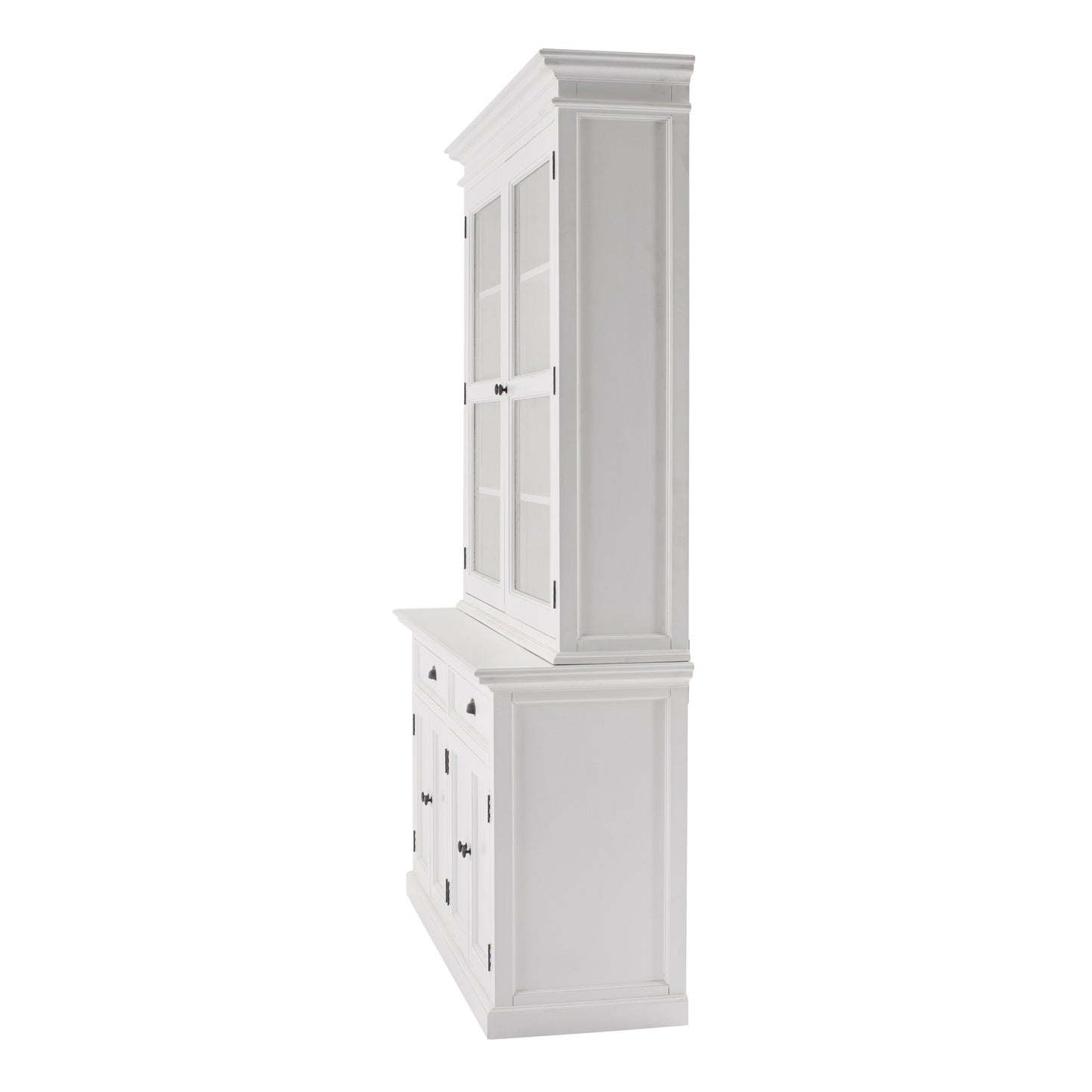 Classic White Glass Display Hutch By Homeroots | Cabinets | Modishstore - 4