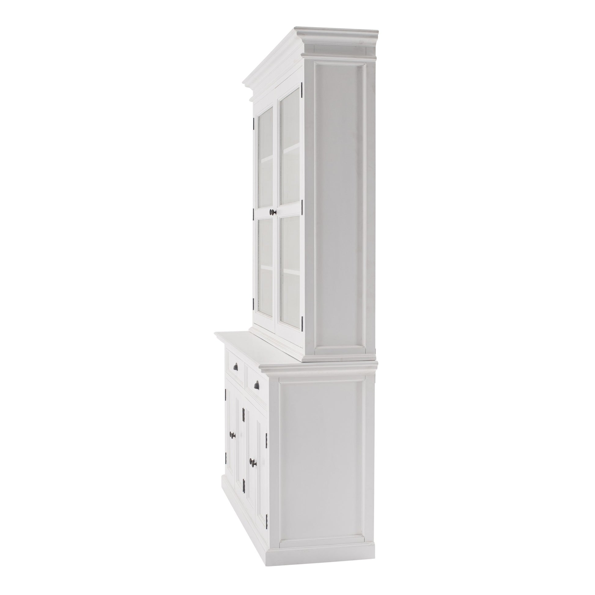 Classic White Glass Display Hutch By Homeroots | Cabinets | Modishstore - 4
