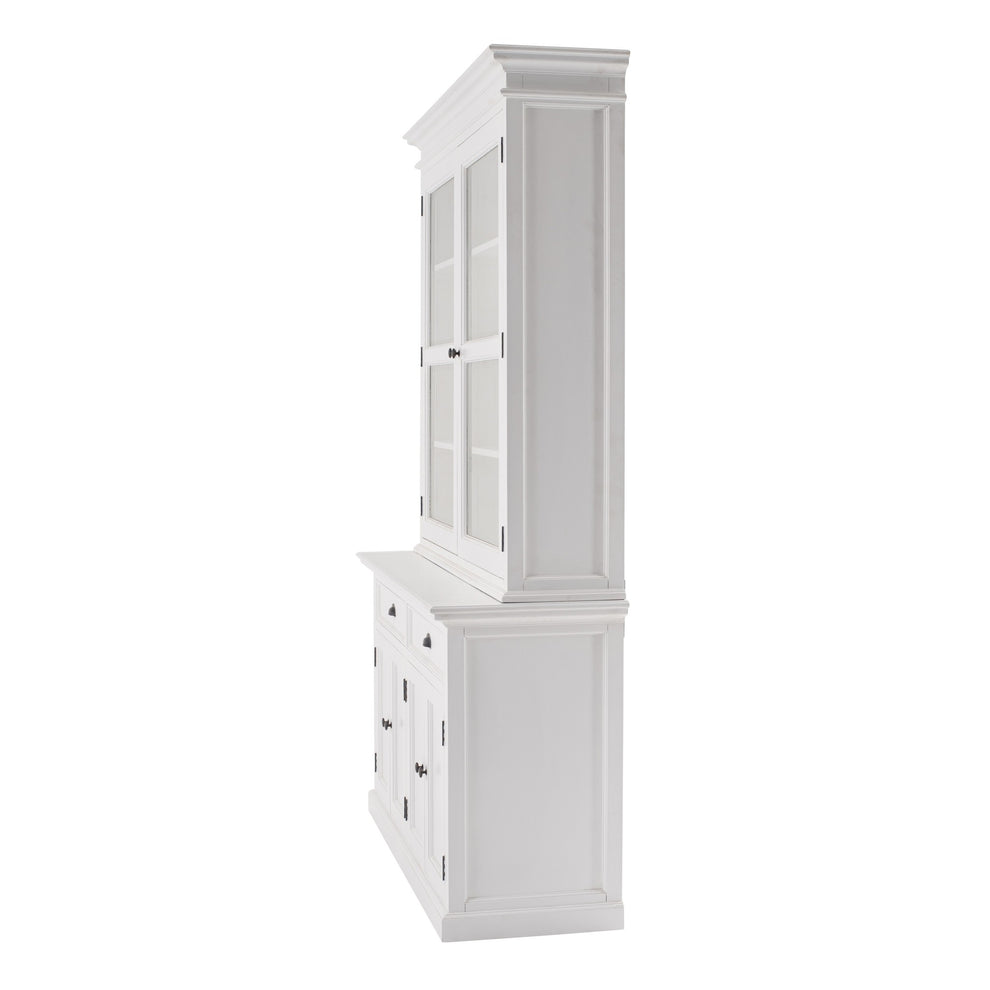 Classic White Glass Display Hutch By Homeroots | Cabinets | Modishstore - 4