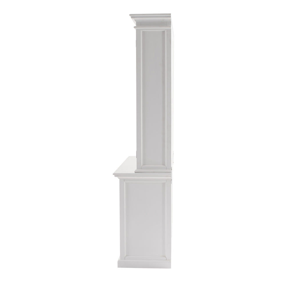 Classic White Glass Display Hutch By Homeroots | Cabinets | Modishstore - 5