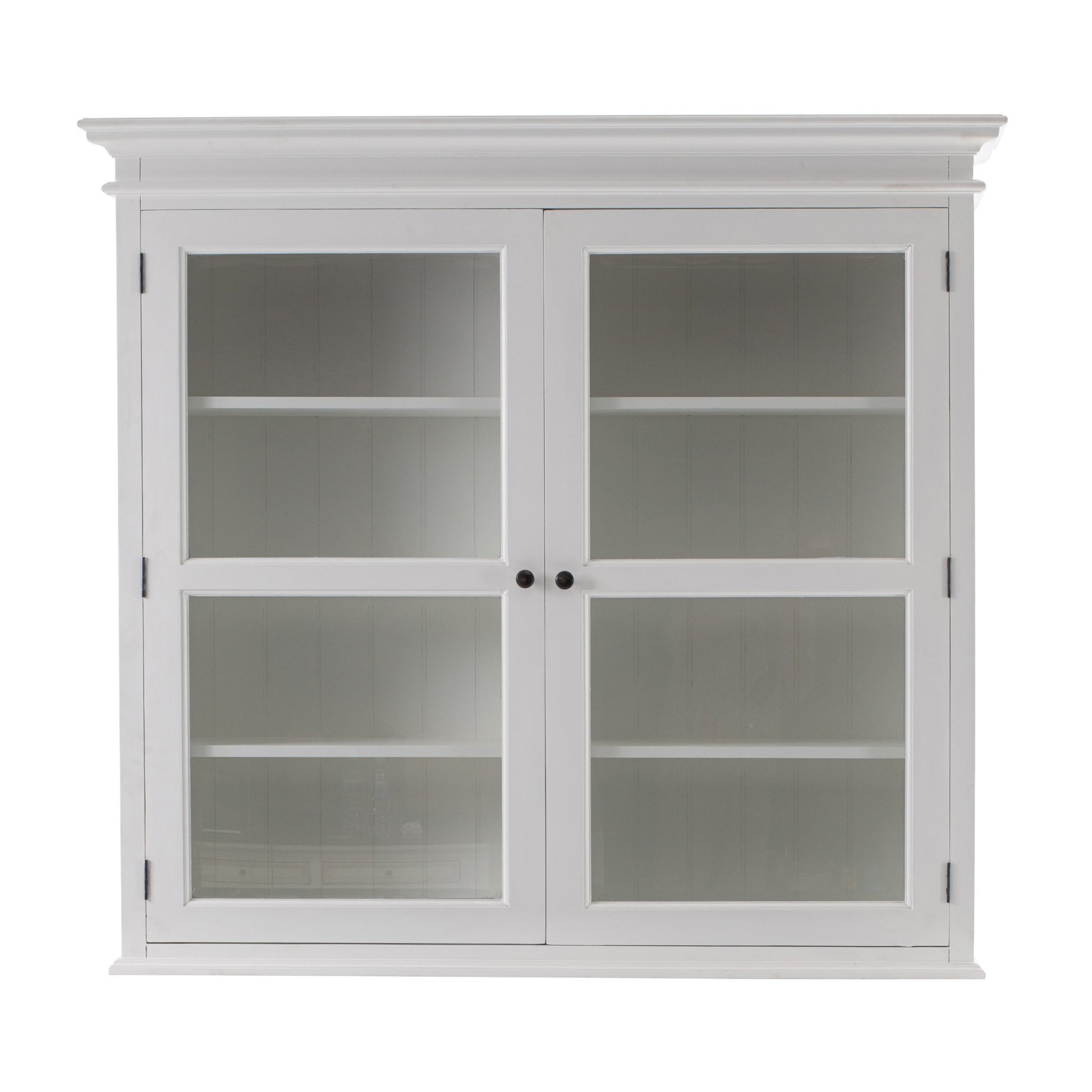 Classic White Glass Display Hutch By Homeroots | Cabinets | Modishstore - 7