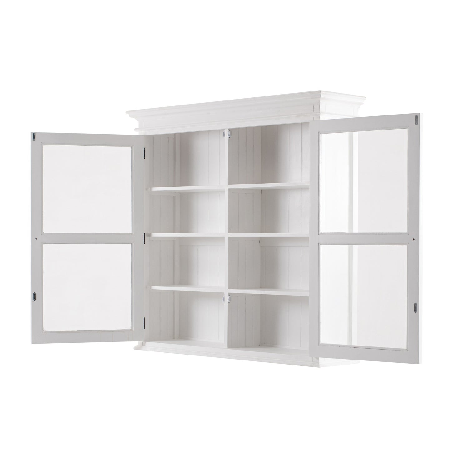 Classic White Glass Display Hutch By Homeroots | Cabinets | Modishstore - 9