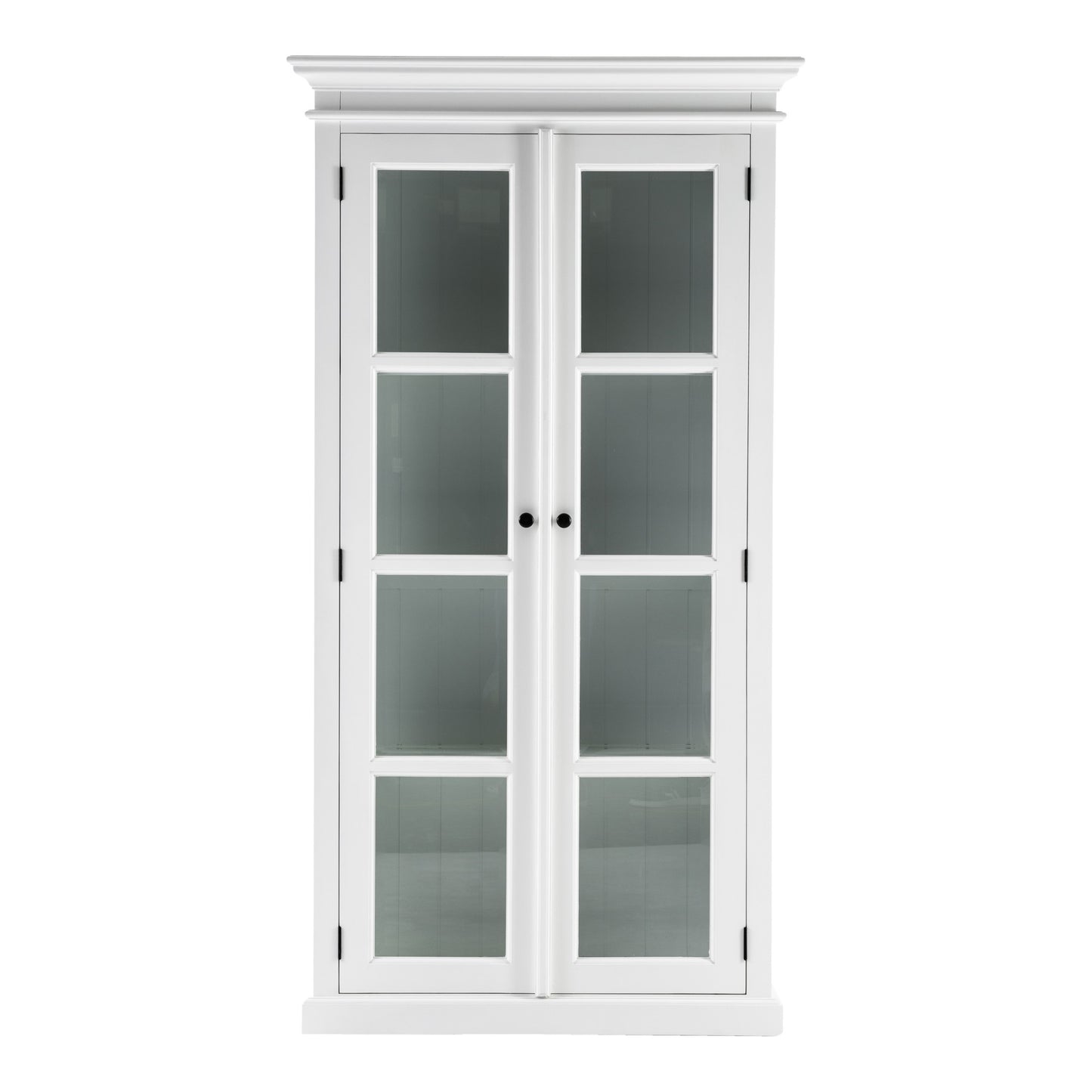Classic White And Glass Double Door Storage Cabinet By Homeroots | Cabinets | Modishstore