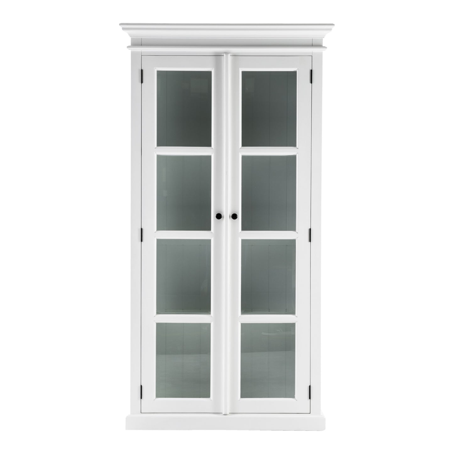 Classic White And Glass Double Door Storage Cabinet By Homeroots | Cabinets | Modishstore - 2