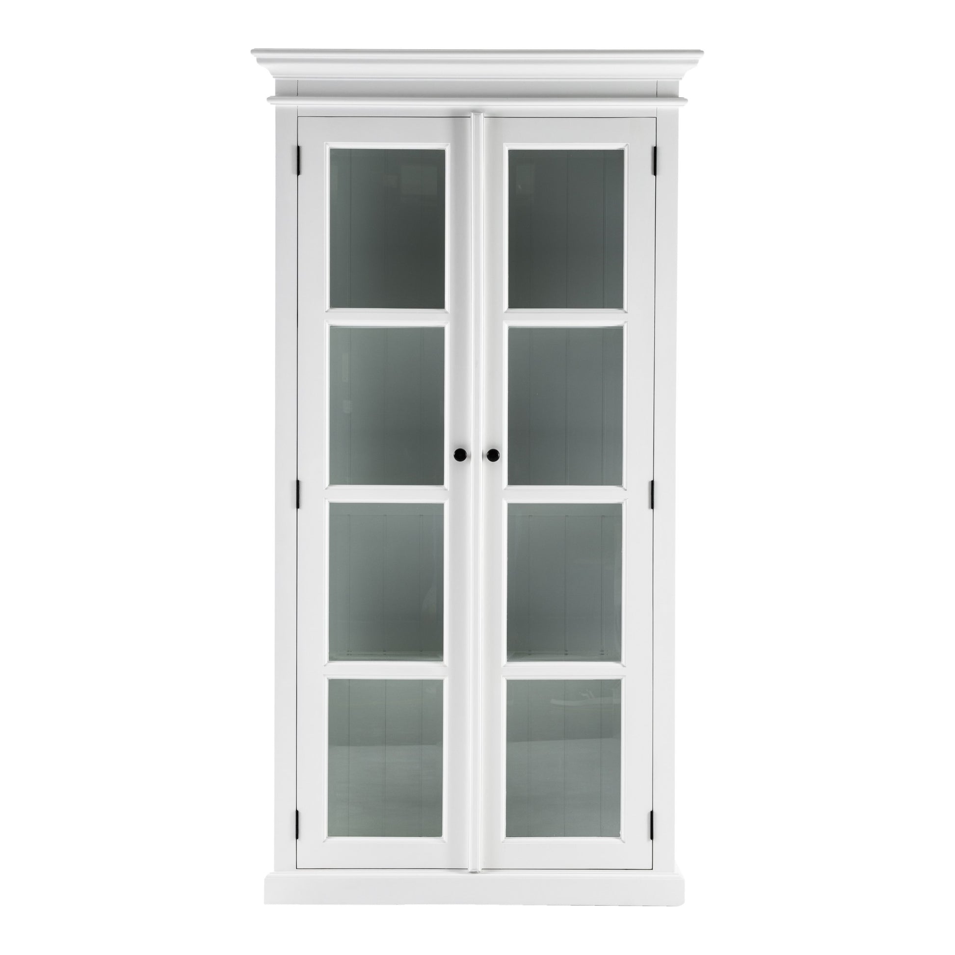 Classic White And Glass Double Door Storage Cabinet By Homeroots | Cabinets | Modishstore - 2