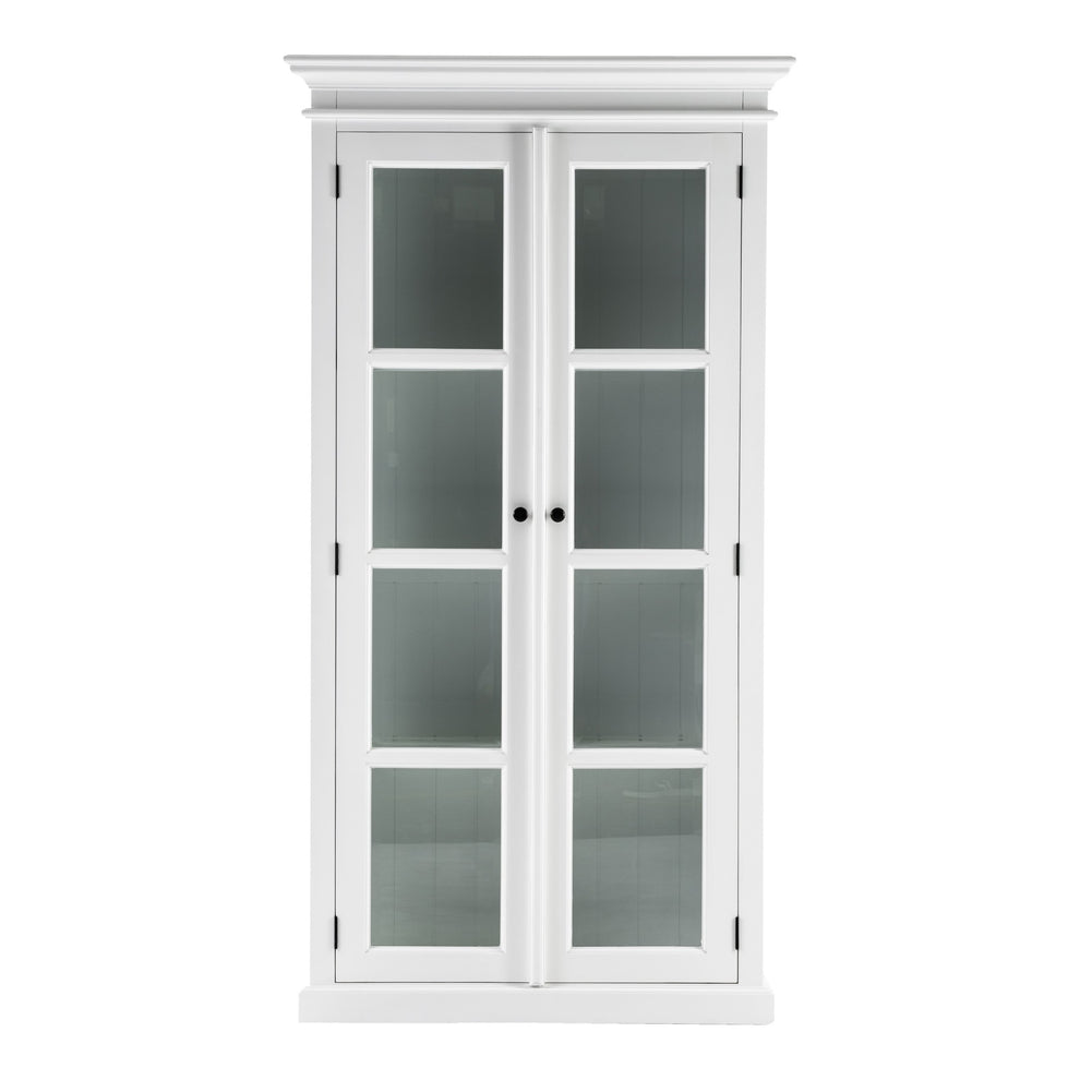 Classic White And Glass Double Door Storage Cabinet By Homeroots | Cabinets | Modishstore - 2