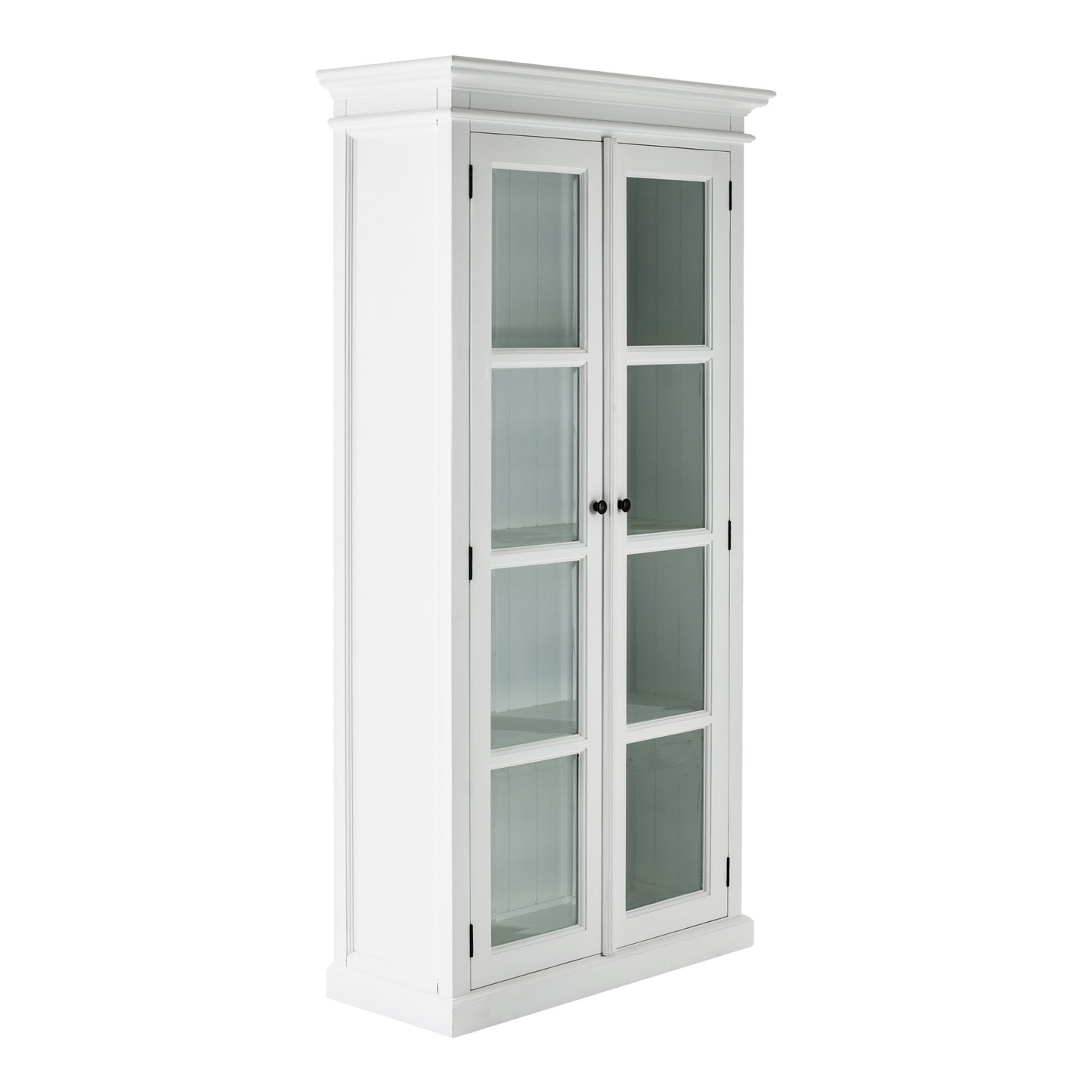 Classic White And Glass Double Door Storage Cabinet By Homeroots | Cabinets | Modishstore - 2