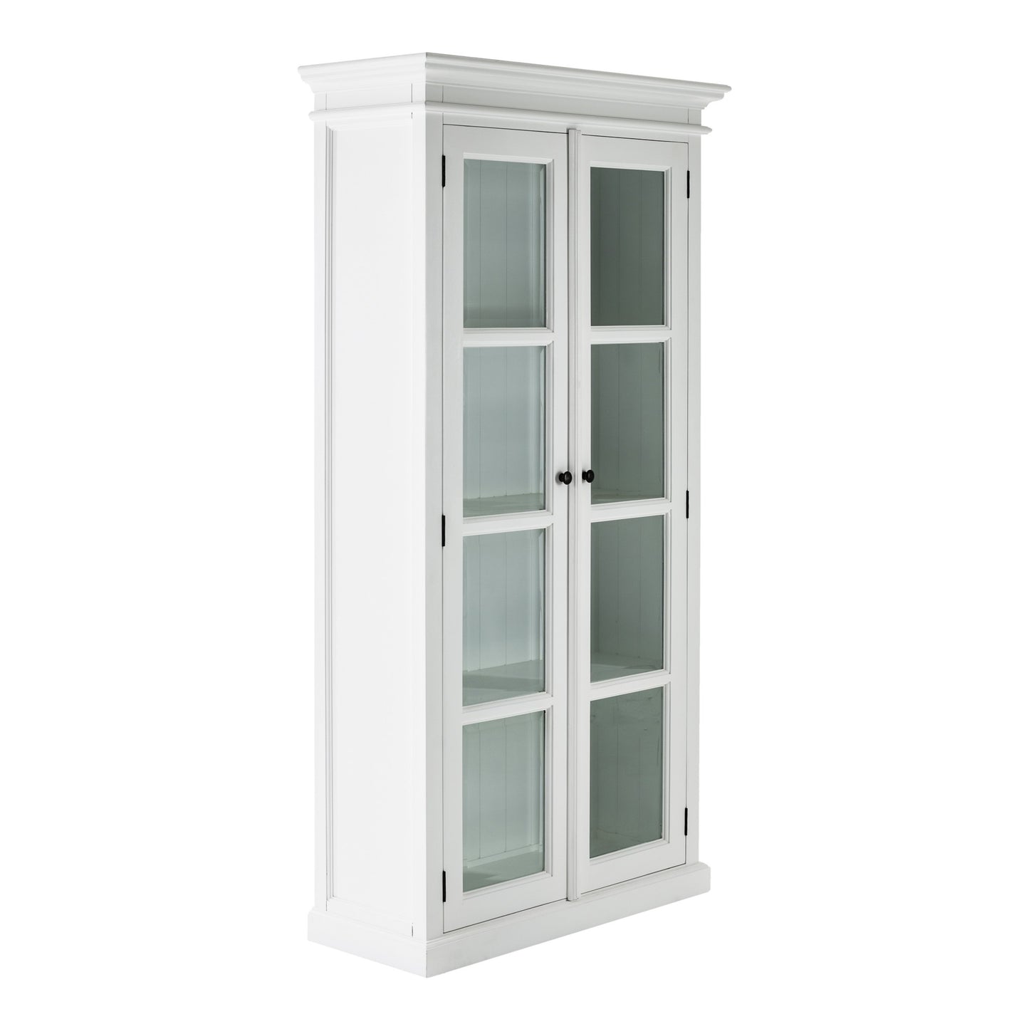 Classic White And Glass Double Door Storage Cabinet By Homeroots | Cabinets | Modishstore - 3