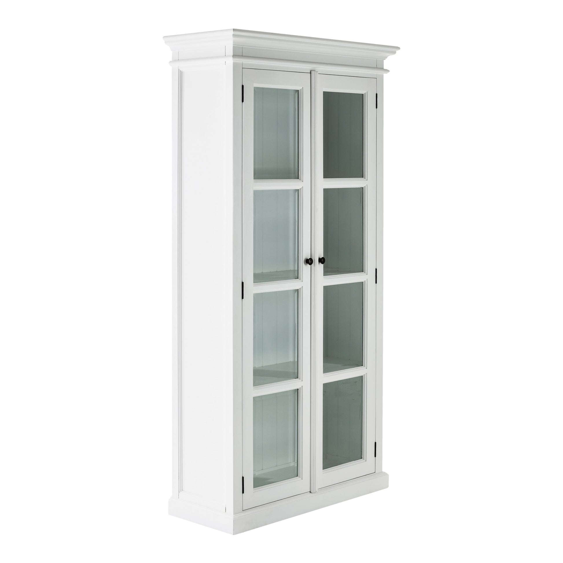 Classic White And Glass Double Door Storage Cabinet By Homeroots | Cabinets | Modishstore - 3