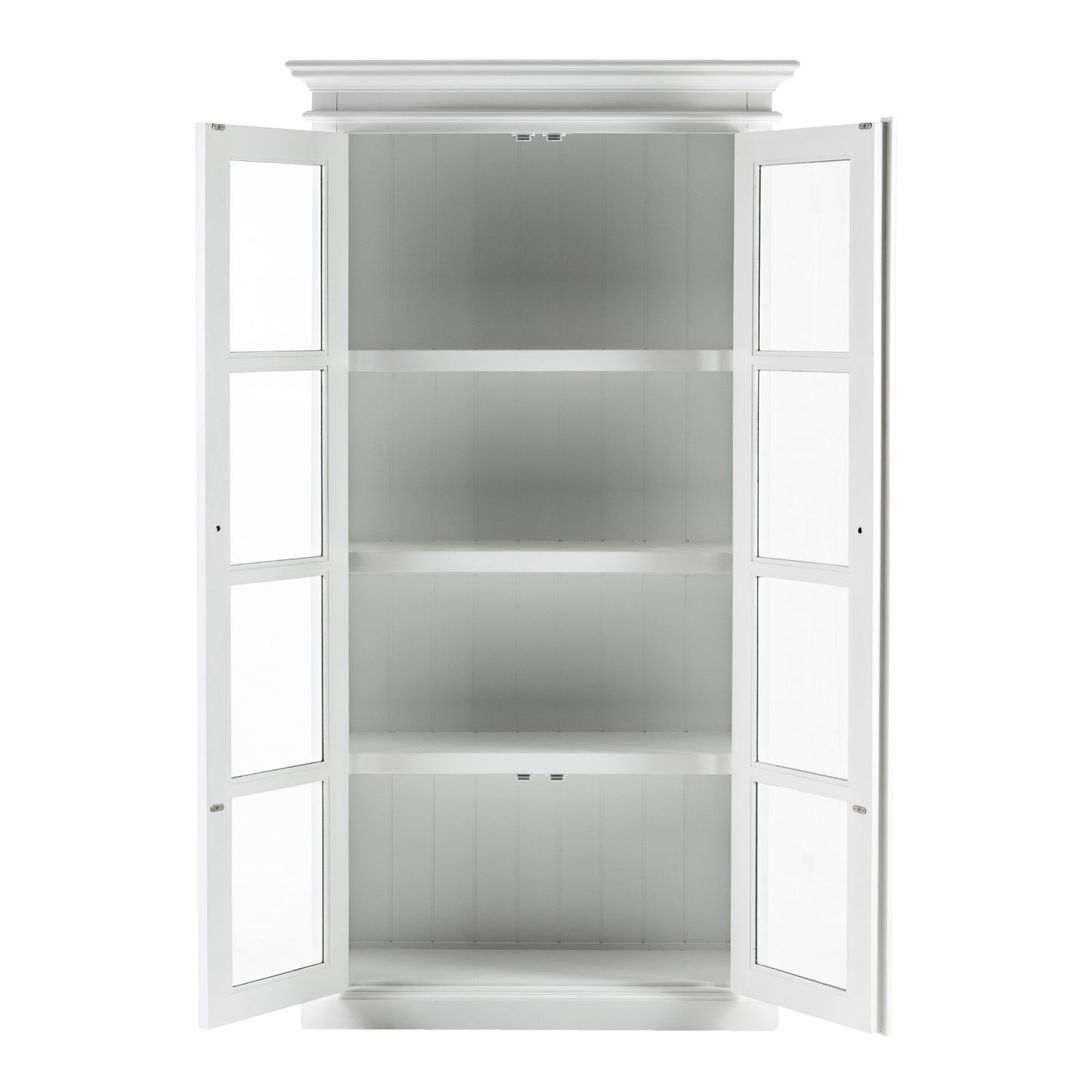 Classic White And Glass Double Door Storage Cabinet By Homeroots | Cabinets | Modishstore - 3