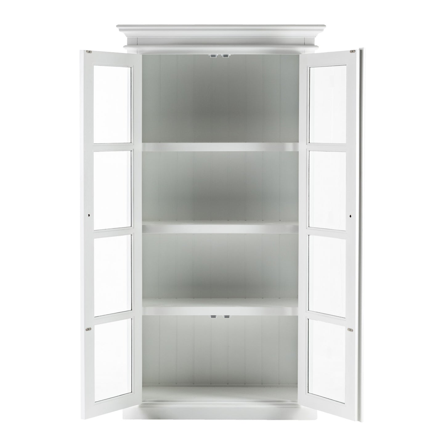 Classic White And Glass Double Door Storage Cabinet By Homeroots | Cabinets | Modishstore - 4