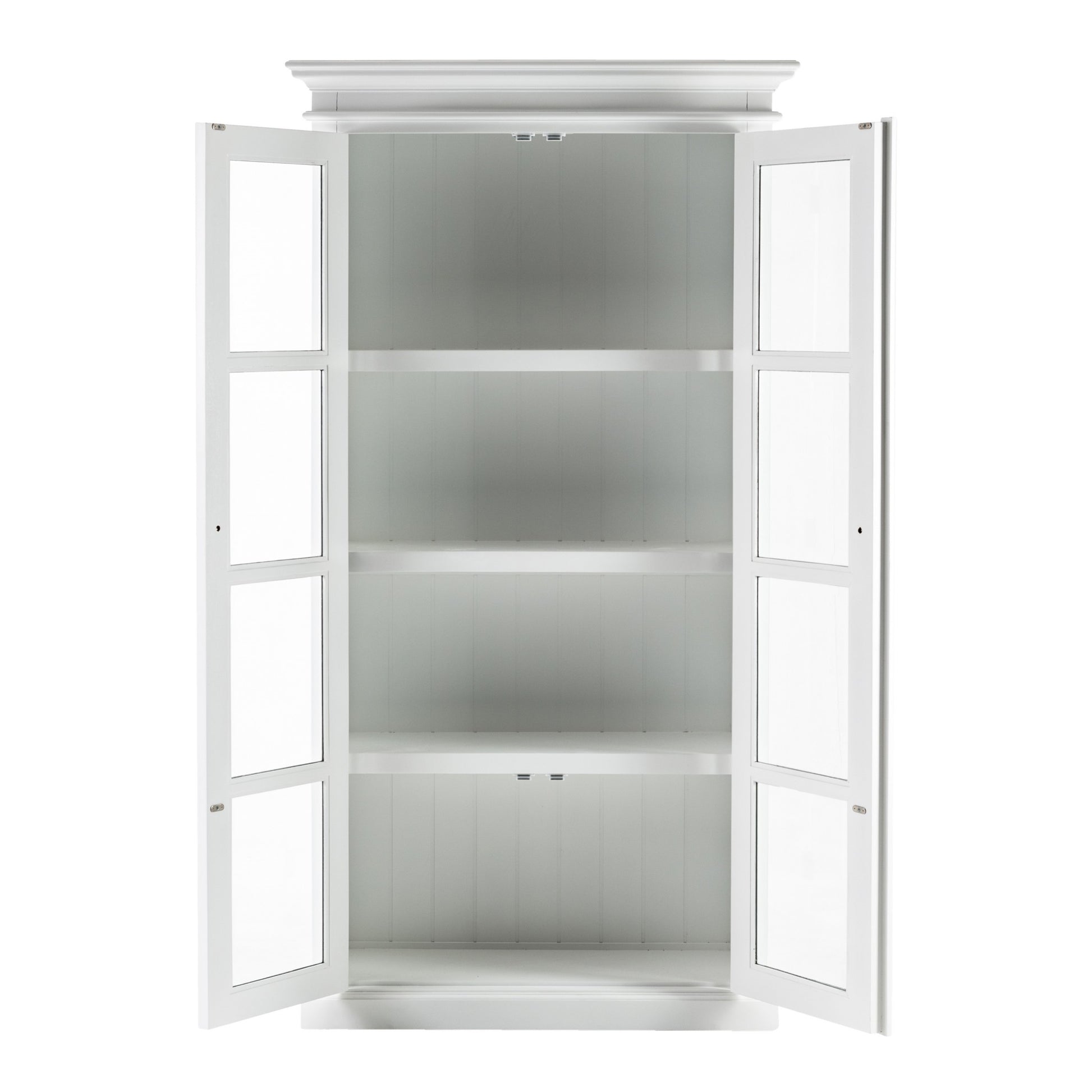 Classic White And Glass Double Door Storage Cabinet By Homeroots | Cabinets | Modishstore - 4