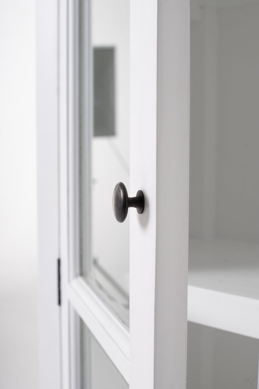 Classic White And Glass Double Door Storage Cabinet By Homeroots | Cabinets | Modishstore - 8