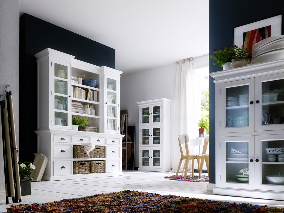 Classic White Two Level Storage Cabinet By Homeroots | Cabinets | Modishstore - 7
