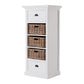 Classic White Storage Cabinet With Basket Set By Homeroots | Cabinets | Modishstore - 2