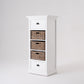 Classic White Storage Cabinet With Basket Set By Homeroots | Cabinets | Modishstore - 8