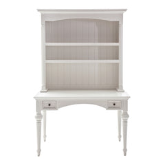 Antiqued White Provencial Writing or Computer Desk with Hutch By Homeroots