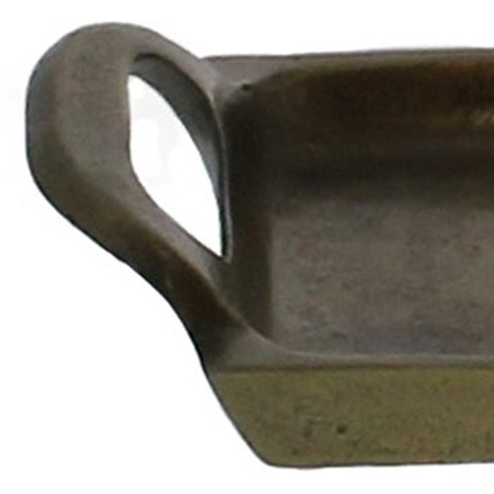 Petite Bronze Narrow Rectangular Tray By Homeroots | Trays | Modishstore - 3