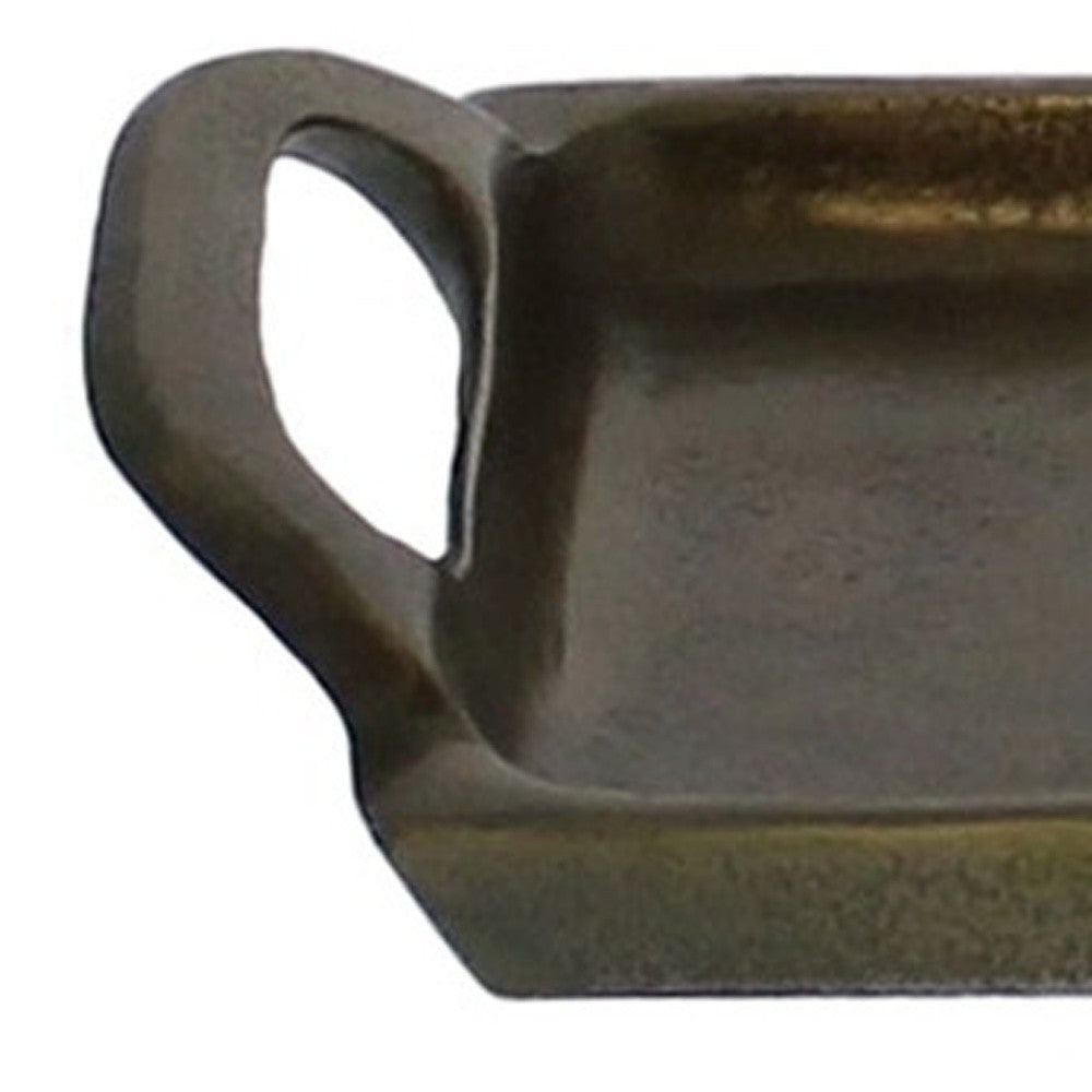 Jumbo Bronze Narrow Rectangular Tray By Homeroots | Trays | Modishstore - 3