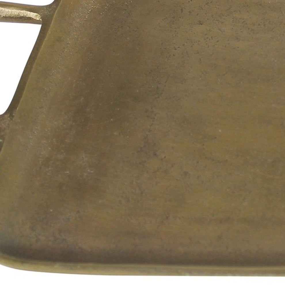 Jumbo Gold Metal Square Tray By Homeroots | Trays | Modishstore - 4