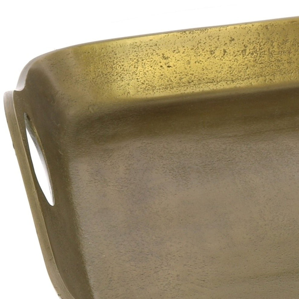Jumbo Gold Cast Iron Serving Tray By Homeroots | Trays | Modishstore - 4