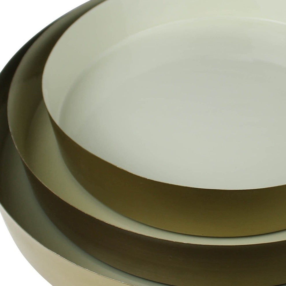 Set Of Three Gold And Blue Round Trays By Homeroots | Trays | Modishstore - 8