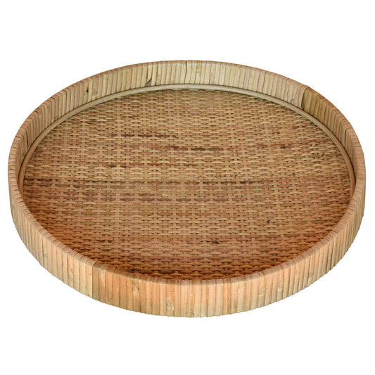 Jumbo Braided Bamboo Round Tray By Homeroots | Trays | Modishstore