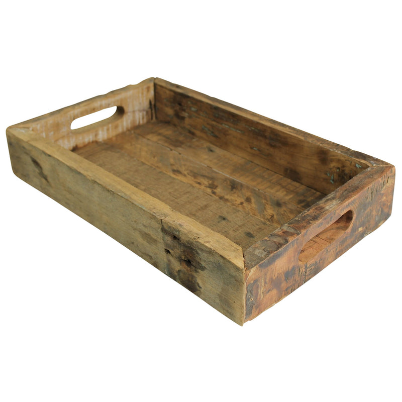 Petite Wooden Block Serving Tray By Homeroots | Trays | Modishstore