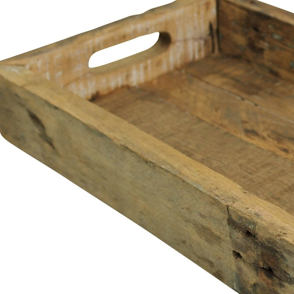 Petite Wooden Block Serving Tray By Homeroots | Trays | Modishstore - 6
