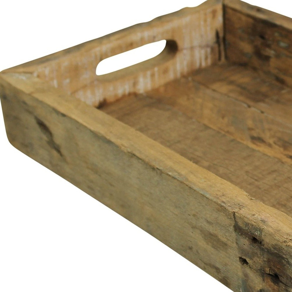 Petite Wooden Block Serving Tray By Homeroots | Trays | Modishstore - 7