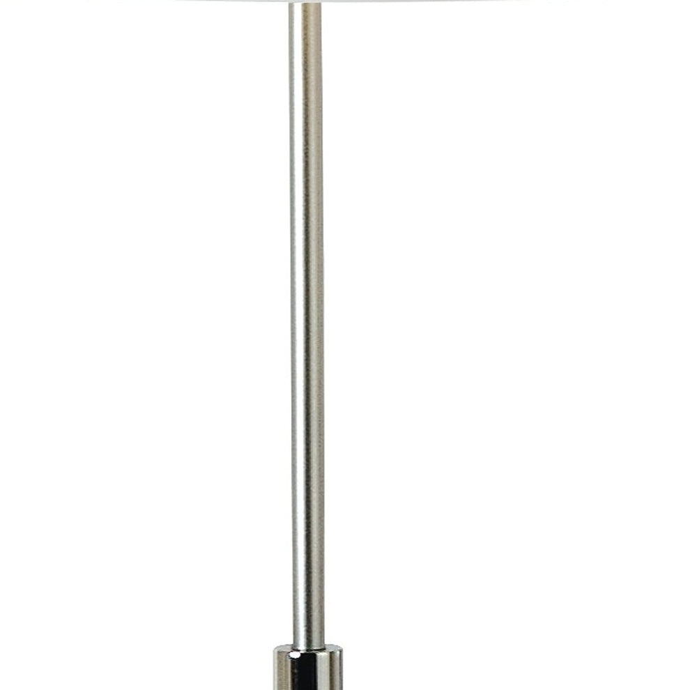 Nimbus 1-Light Metallic Silver And Polished Chrome Floor Lamp With Sheer Snow Double Shantung Shade By Homeroots | Floor Lamps | Modishstore - 3
