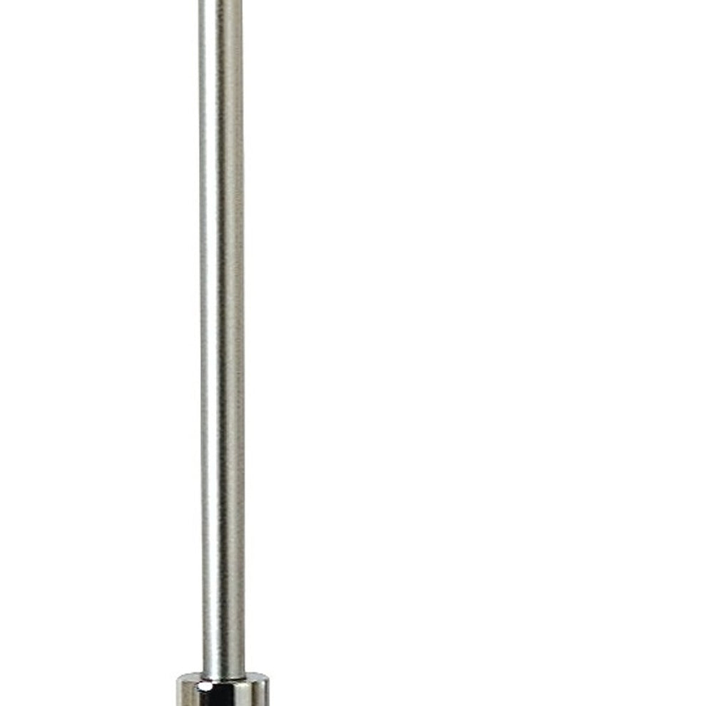 Nimbus 1-Light Metallic Silver And Polished Chrome Floor Lamp With Sheer Snow Double Shantung Shade By Homeroots | Floor Lamps | Modishstore - 4