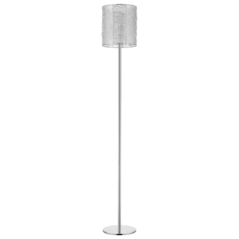 Distratto 1-Light Polished Chrome Floor Lamp With Enmeshed Aluminum Wire Shade By Homeroots | Floor Lamps | Modishstore