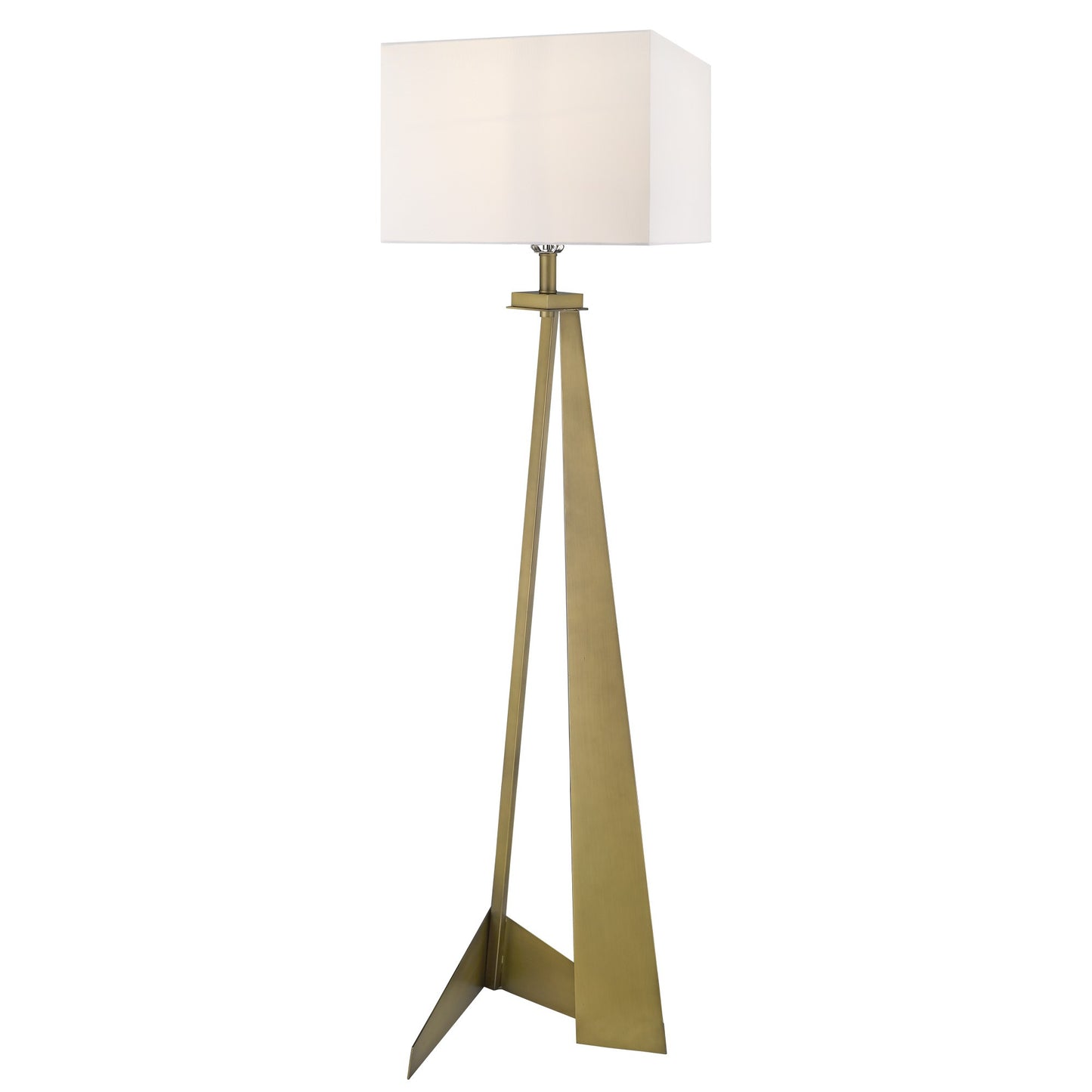 Stratos 1-Light Aged Brass Floor Lamp By Homeroots | Floor Lamps | Modishstore - 4