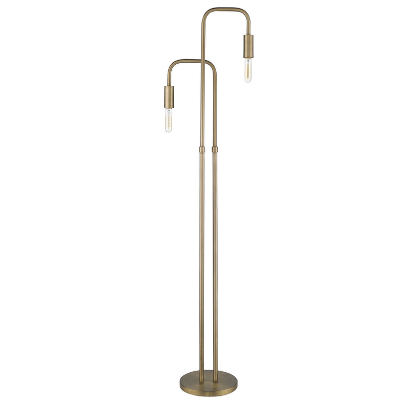 Perret 2-Light Aged Brass Floor Lamp By Homeroots | Floor Lamps | Modishstore