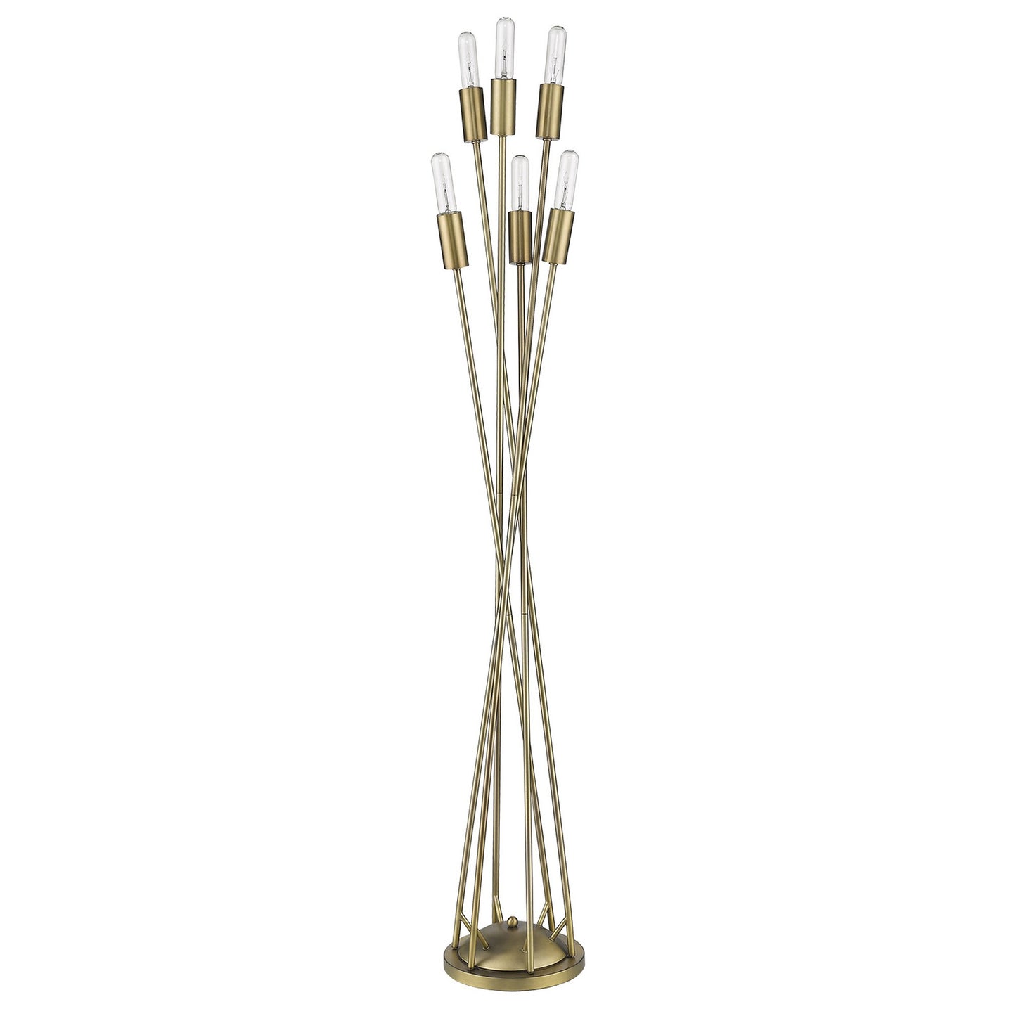 Perret 6-Light Aged Brass Floor Lamp By Homeroots | Floor Lamps | Modishstore