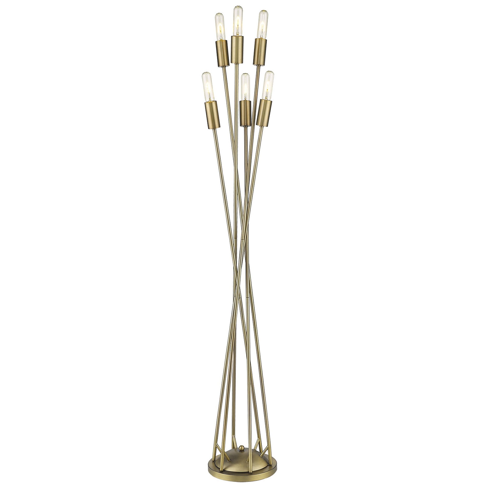 Perret 6-Light Aged Brass Floor Lamp By Homeroots | Floor Lamps | Modishstore - 2