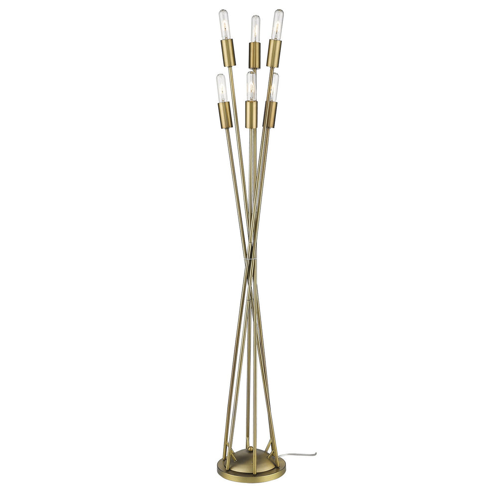 Perret 6-Light Aged Brass Floor Lamp By Homeroots | Floor Lamps | Modishstore - 3