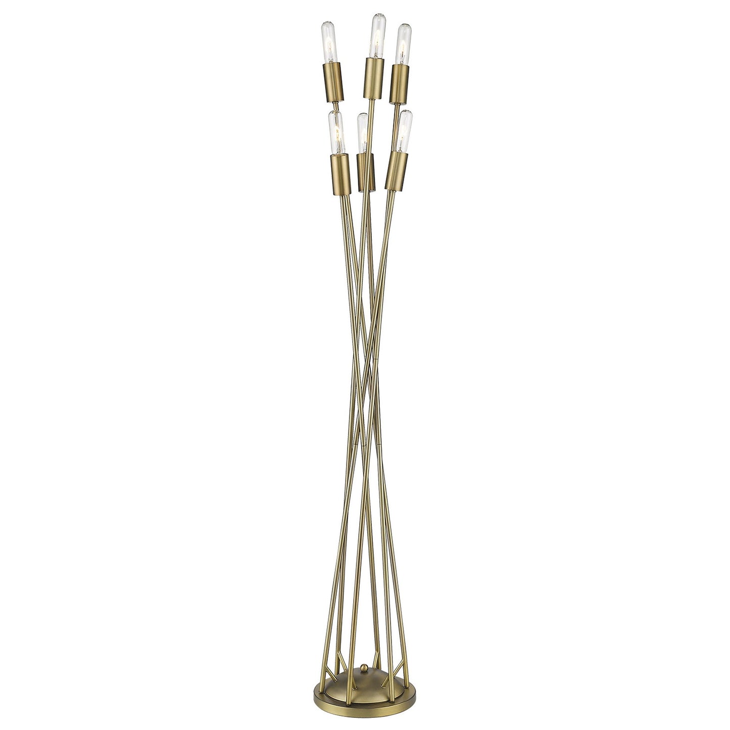 Perret 6-Light Aged Brass Floor Lamp By Homeroots | Floor Lamps | Modishstore - 4
