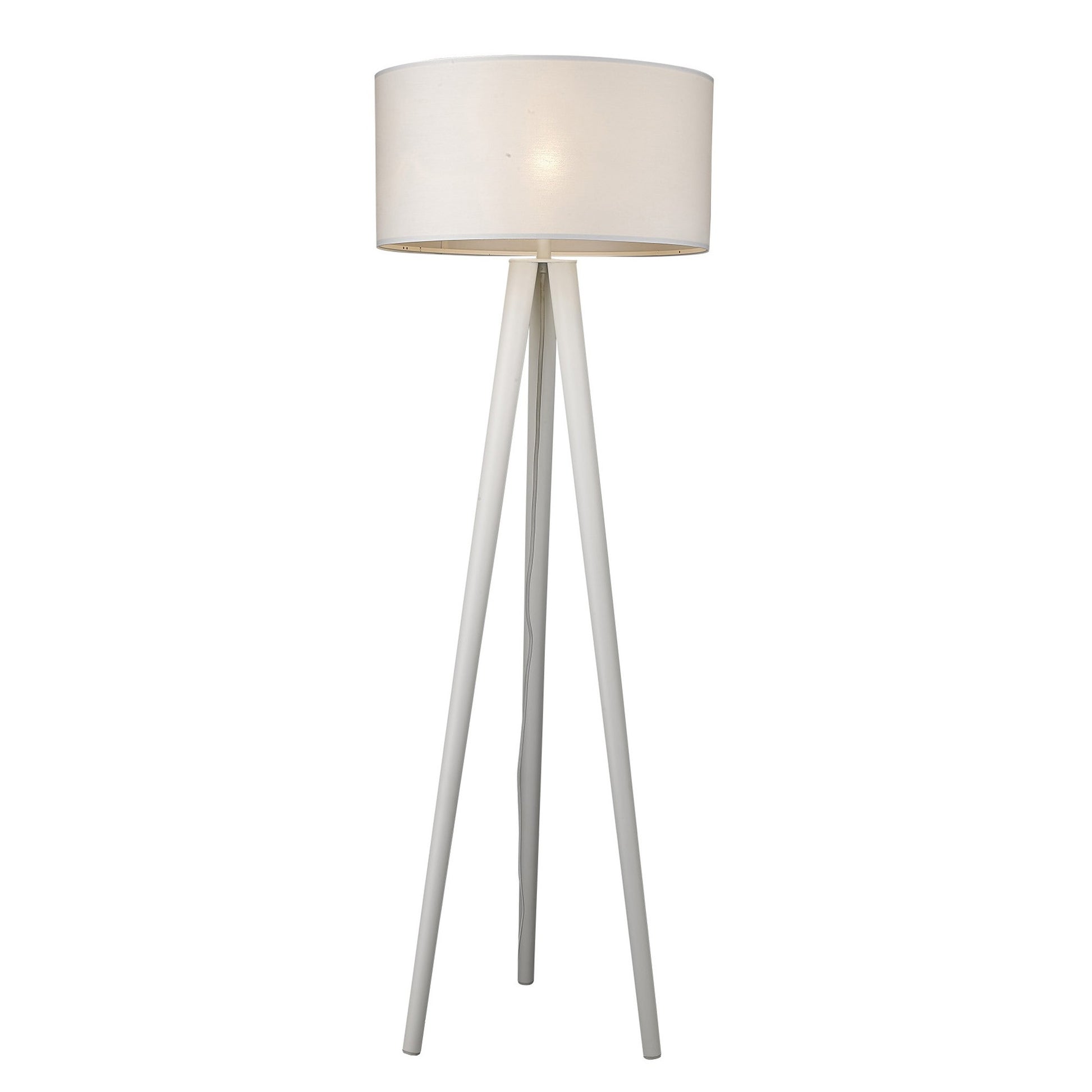 Tourer 1-Light White Floor Lamp By Homeroots | Floor Lamps | Modishstore - 2