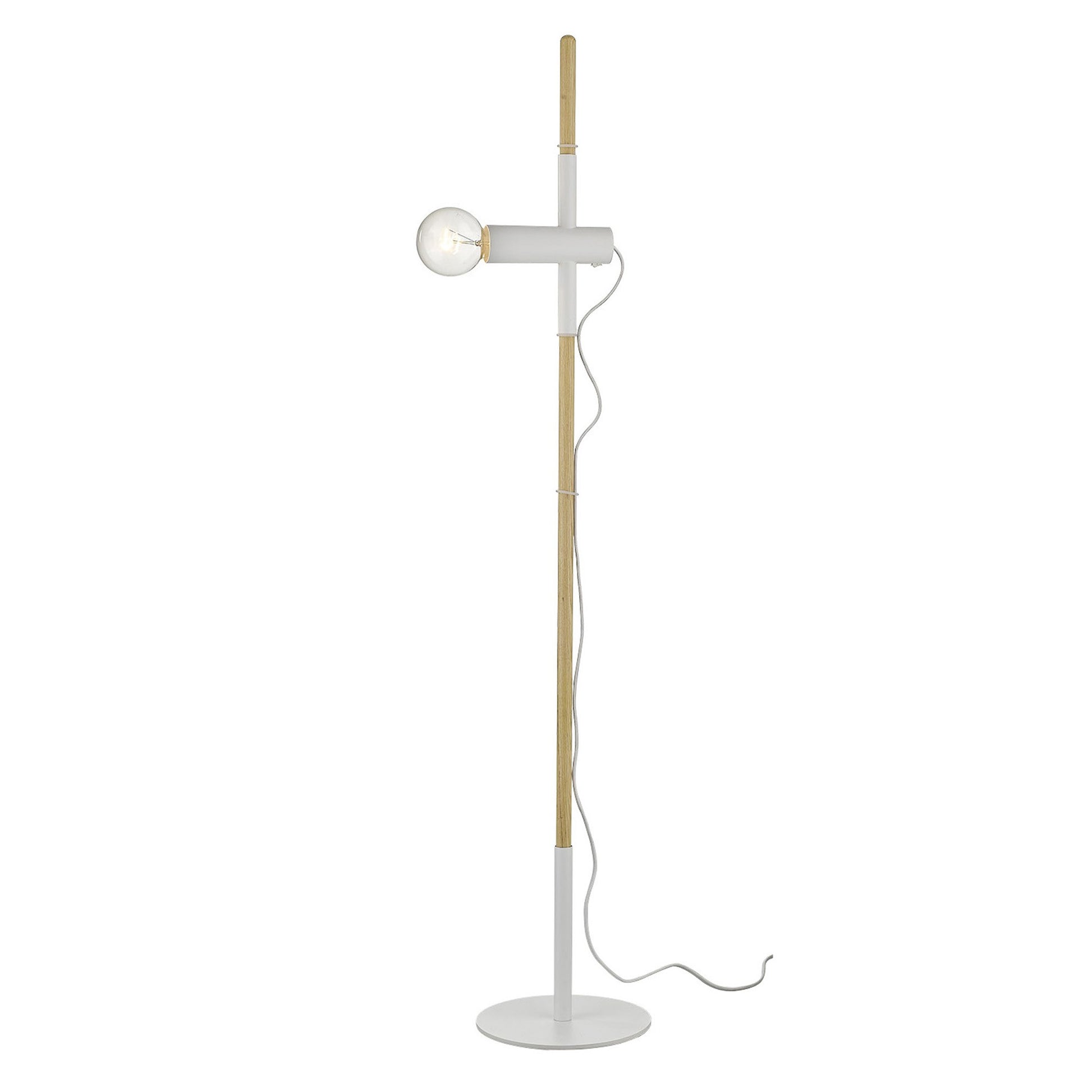 Hilyte 1-Light White Floor Lamp By Homeroots | Floor Lamps | Modishstore - 2