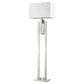 Precision 1-Light Brushed Nickel Floor Lamp With Ivory Shantung Shade By Homeroots