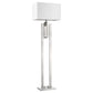 Precision 1-Light Brushed Nickel Floor Lamp With Ivory Shantung Shade By Homeroots