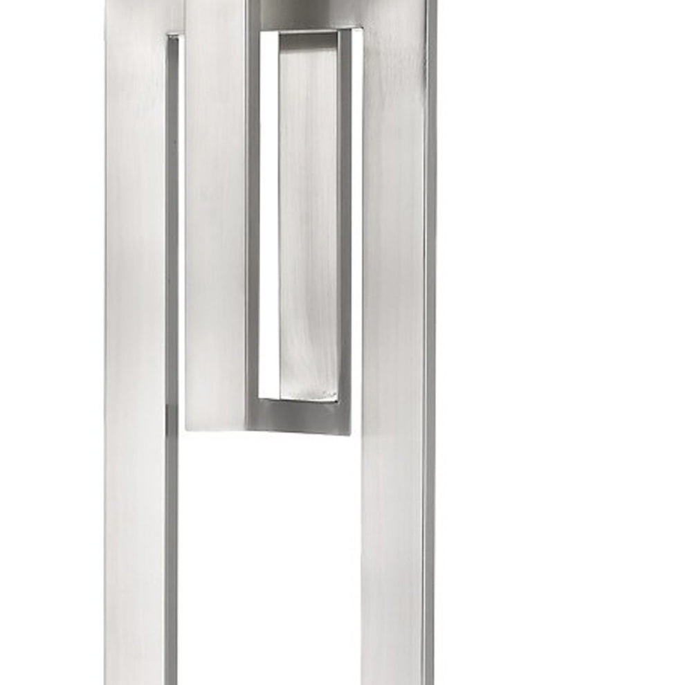 Precision 1-Light Brushed Nickel Floor Lamp With Ivory Shantung Shade By Homeroots | Floor Lamps | Modishstore - 4