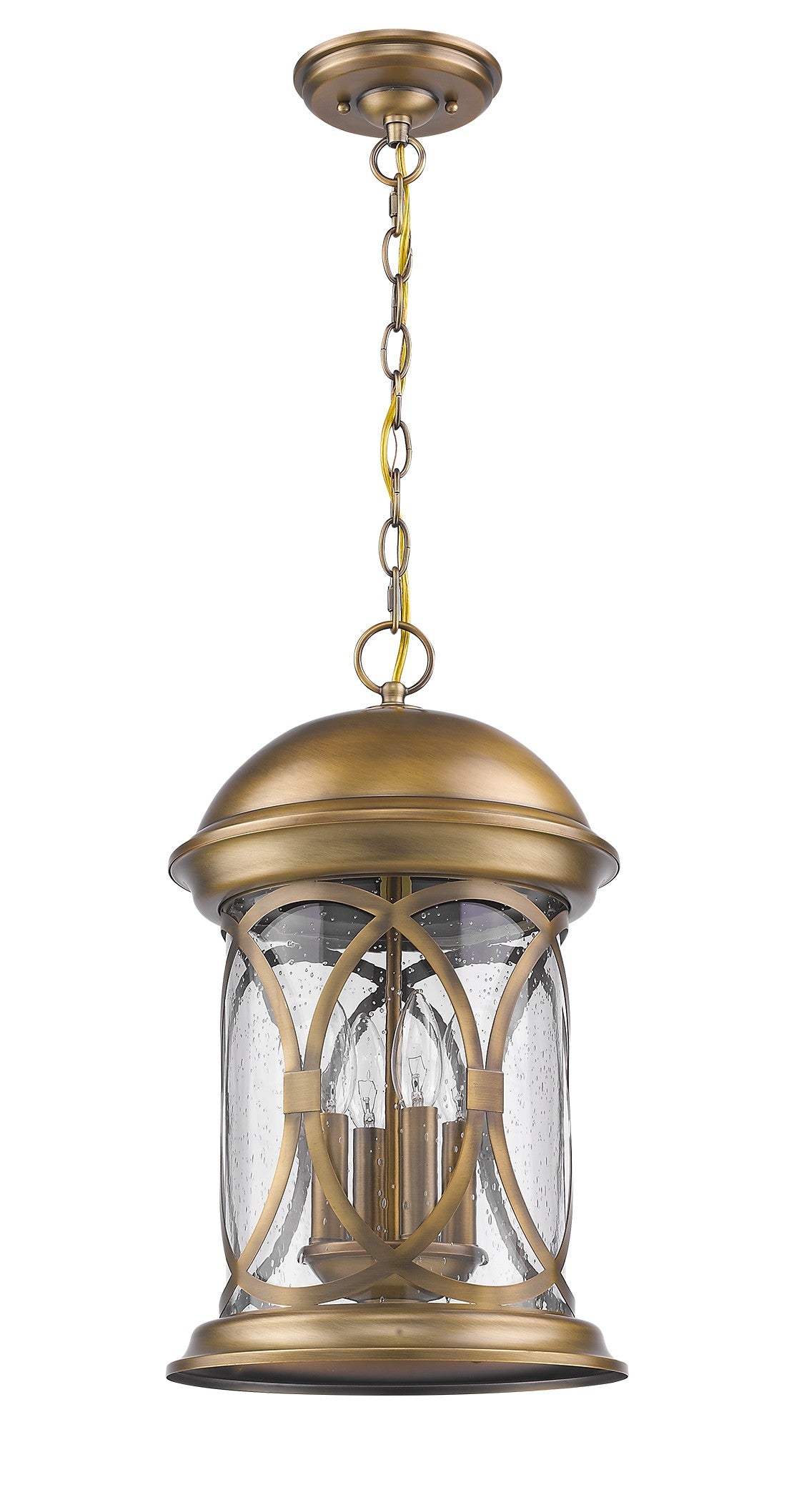 Lincoln 4-Light Antique Brass Hanging Light By Homeroots | Chandeliers | Modishstore