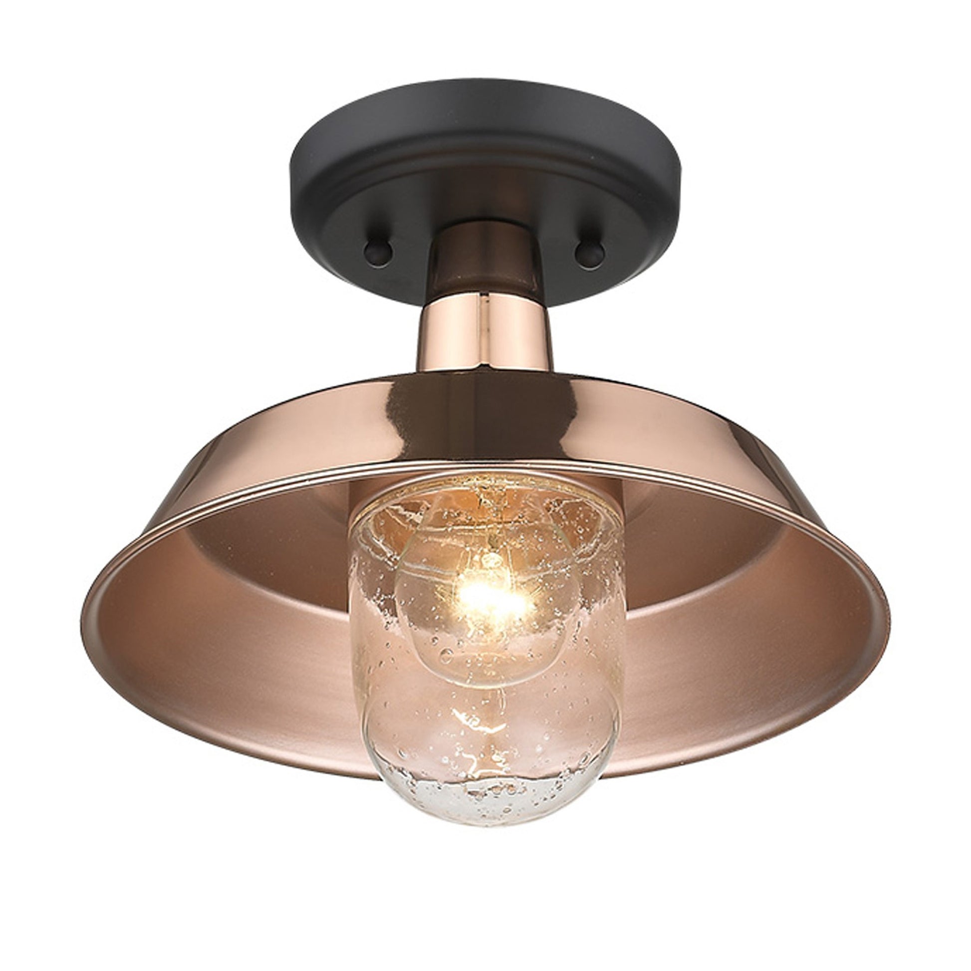Shiny Copper Shallow Plate Adjustable Pendant Light By Homeroots | Pendant Lamps | Modishstore - 4
