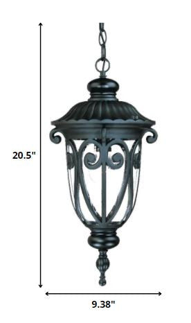 Naples 1-Light Matte Black Hanging Light By Homeroots | Chandeliers | Modishstore - 5