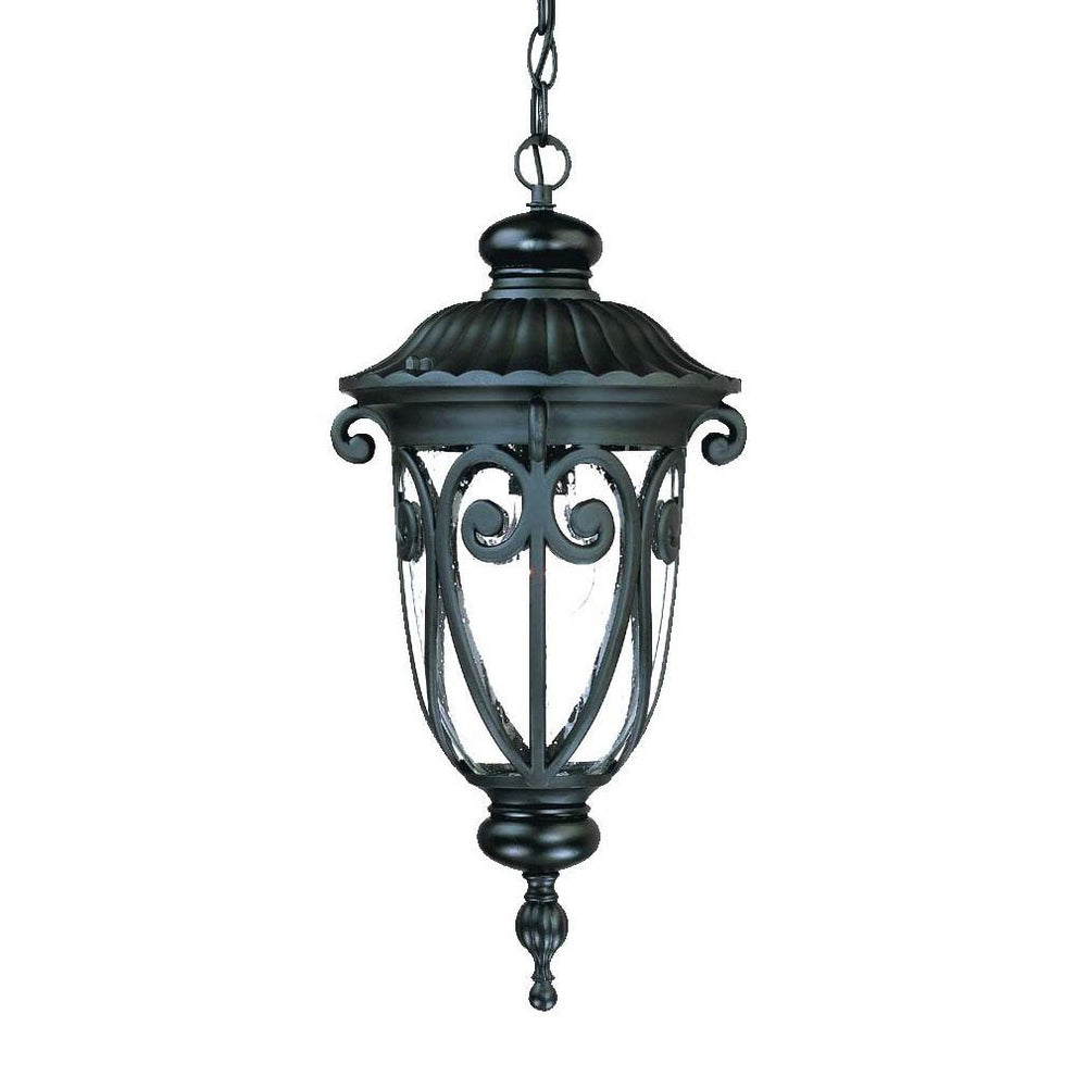 Naples 1-Light Matte Black Hanging Light By Homeroots | Chandeliers | Modishstore - 2