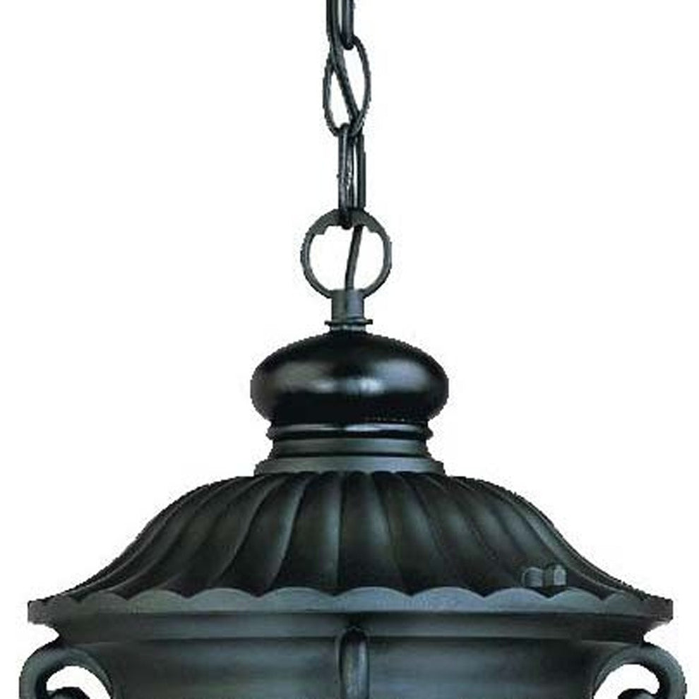 Naples 1-Light Matte Black Hanging Light By Homeroots | Chandeliers | Modishstore - 3
