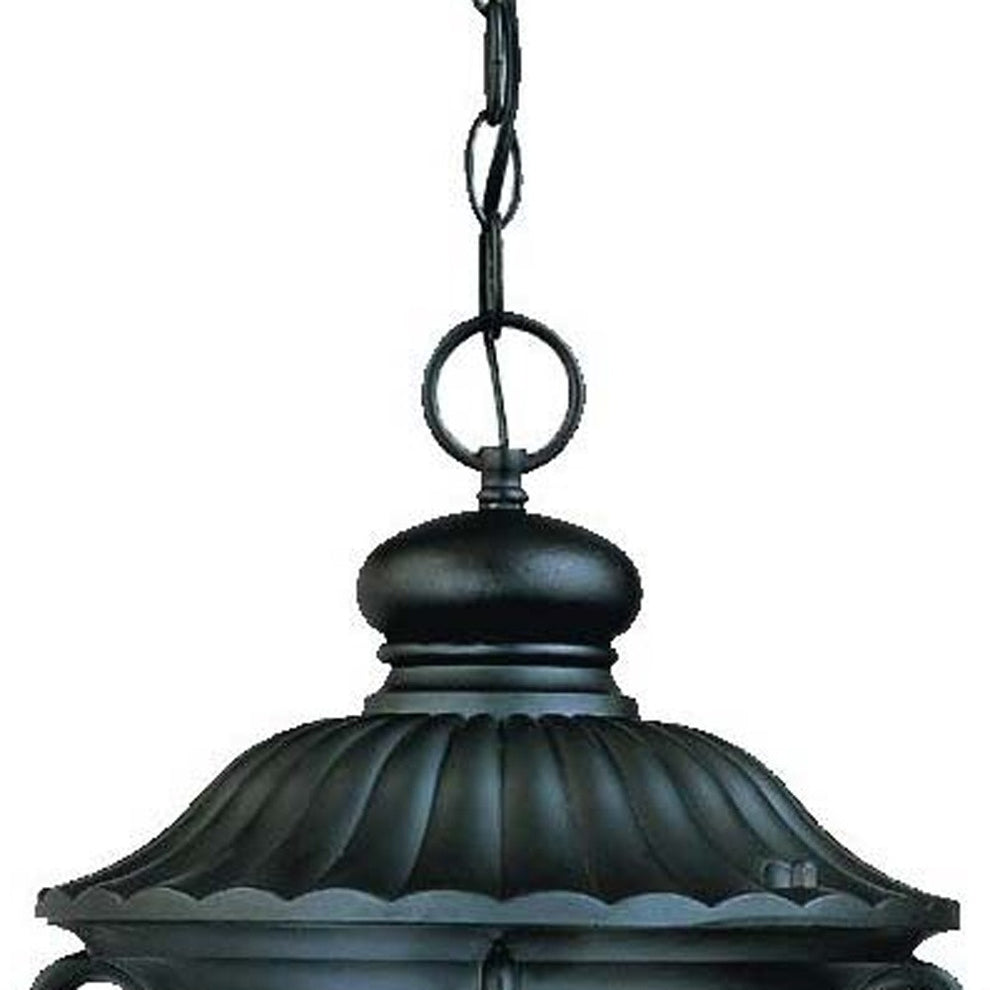 Naples 3-Light Matte Black Hanging Light By Homeroots | Chandeliers | Modishstore - 3